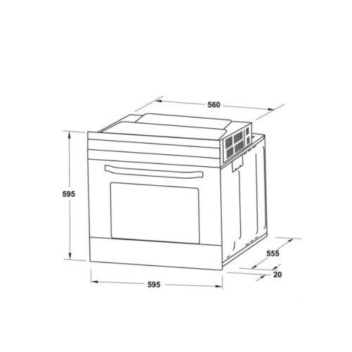 Lò nướng Hafele HO-2K65A 538.61.431 11 Kính thước lò nướng Hafele HO-2K65A 538.61.431
