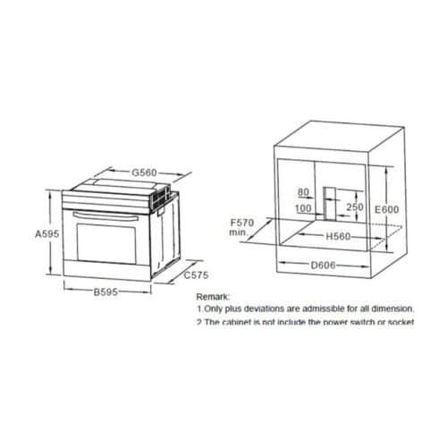 Lò nướng Hafele HO-6T70A 538.01.441 9 Kích thước lò nướng Hafele HO-6T70A 538.01.441