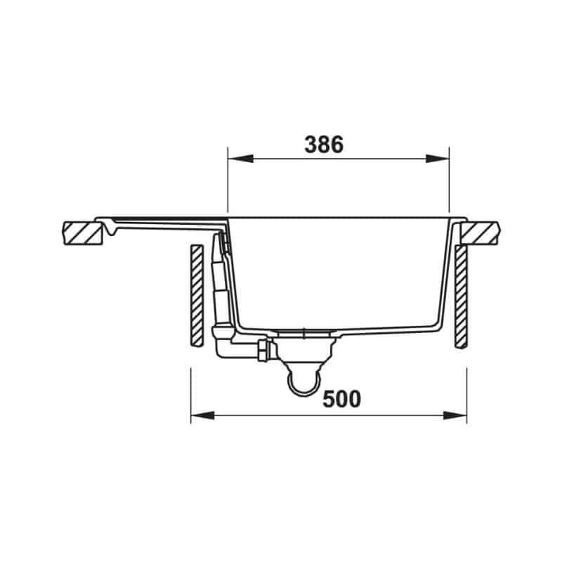 Kích thước Chậu rửa bát đá Hafele HS20-GED1R60 570.30.340 Chậu rửa bát đá Hafele HS20-GED1R60 570.30.340