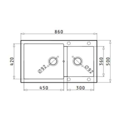 Chậu rửa bát Hafele HS G8650 565.83.351 4 Chậu rửa bát Hafele HS G8650 565.83.351