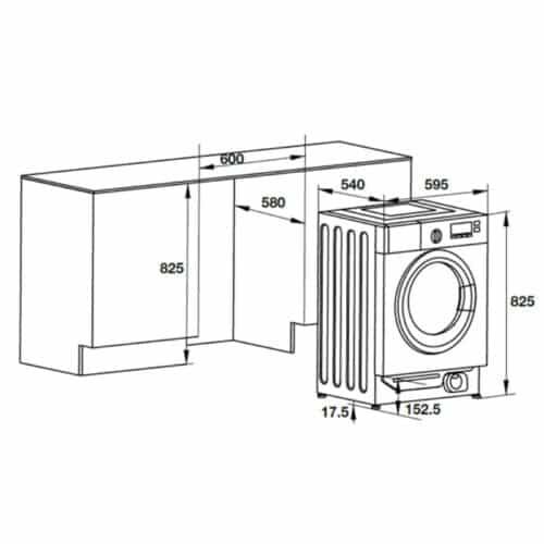 Máy giặt âm tủ 8kg Hafele HW-B60A 538.91.080 8 Kích thước máy giặt âm tủ 8kg Hafele HW-B60A 538.91.080