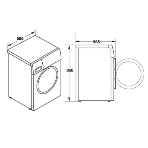 Máy giặt Hafele HW-F60B 538.91.530 8 Kích thước máy giặt Hafele HW-F60B 538.91.530