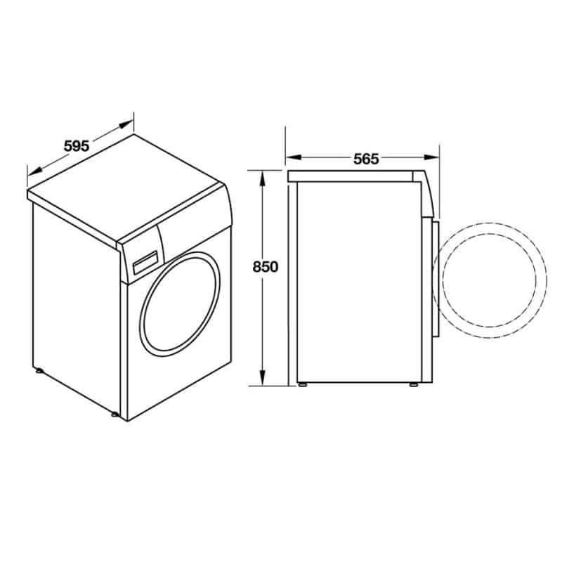 Kích thước máy giặt Hafele HW-F60B 538.91.530 Kích thước máy giặt Hafele HW-F60B 538.91.530