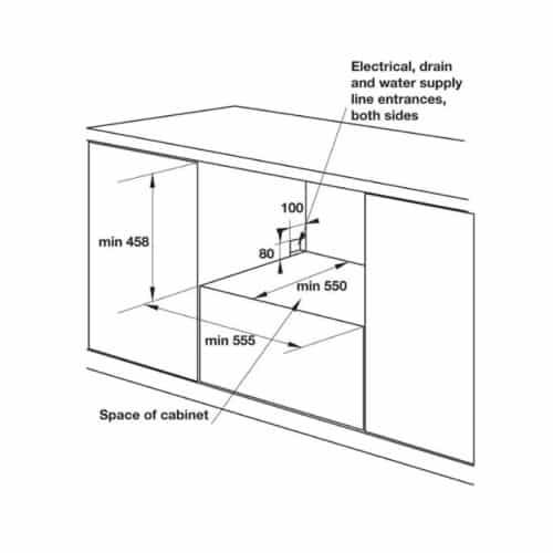 Kích thước của máy rửa bát Hafele HDW-I50A 538.21.240
