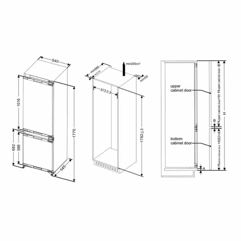 Kích thước Tủ lạnh âm Hafele HF-BI60X 534.14.080 Kích thước của Tủ lạnh âm Hafele HF-BI60X 534.14.080