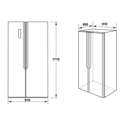 Tủ lạnh side by side Hafele HF-SBSID 534.14.020 6 Kích thước của Tủ lạnh side by side Hafele HF-SBSID 534.14.020