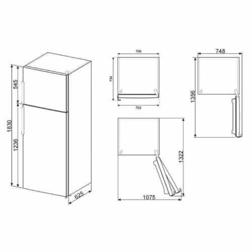 Tủ Lạnh Hafele Smeg FD70FN1HX 535.14.593 8 Kích thước Tủ Lạnh Hafele Smeg FD70FN1HX 535.14.593