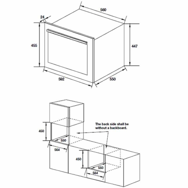 Kích thước tủ rượu âm Hafele HW-B24A 538.11.800 Kích thước tủ rượu âm Hafele HW-B24A 538.11.800