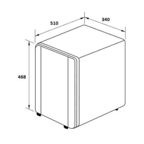 Tủ rượu độc lập 12 chai Hafele 539.15.060 5 Kích thước tủ rượu độc lập 12 chai Hafele 539.15.060