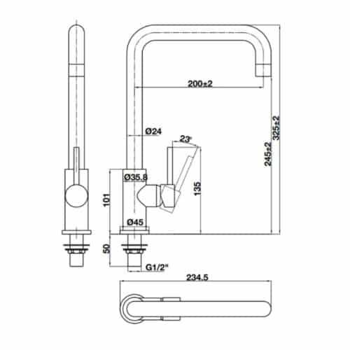 Vòi rửa bát Hafele HT21-CC1F245U 577.55.260 4 Vòi rửa bát Hafele HT21-CC1F245U 577.55.260