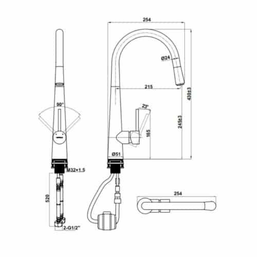 Vòi rửa bát Hafele HT21-CH1P245 577.55.220 4 Vòi rửa bát Hafele HT21-CH1P245 577.55.220