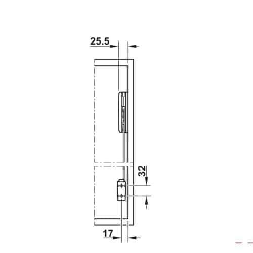 Bộ tay nâng FREE FOLD SHORT Hafele 493.05.737, xám 5 Lắp đặt bộ tay nâng FREE FOLD SHORT Hafele 493.05.737, xám