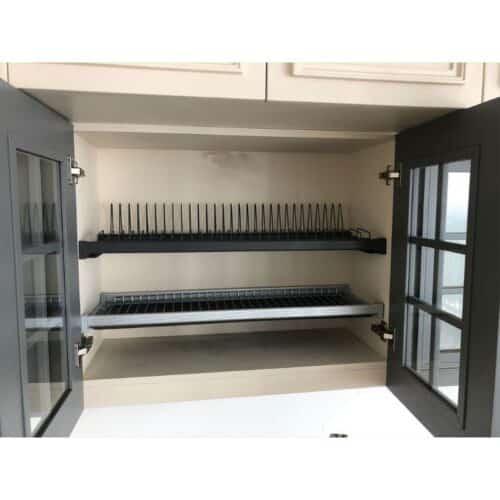 Lắp đặt giá để chén Hafele 544.01.329 đen, 864x263mm