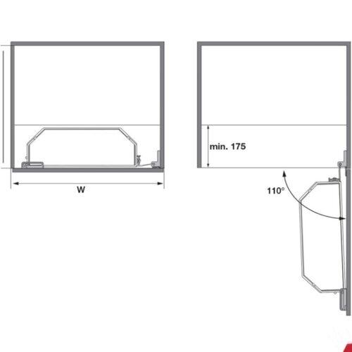 Lắp đặt bộ kệ TANDEM đựng thực phẩm Hafele 545.02.232 KT 600/1700