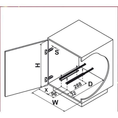 Lắp đặt rổ kéo đựng dụng cụ vệ sinh Portero 2 Hafele 545.48.261