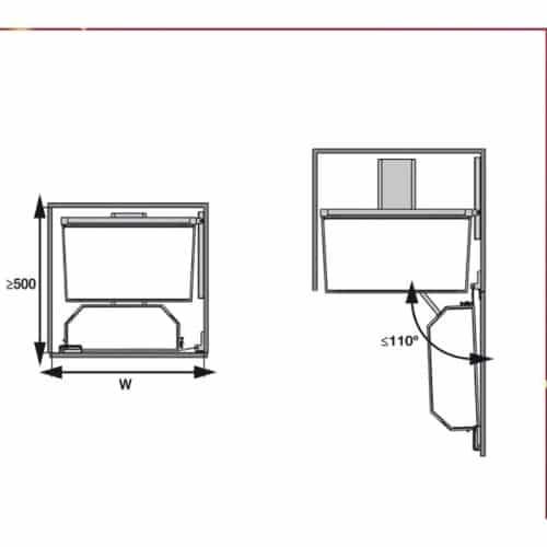 Lắp đặt bộ kệ đựng thực phẩm 6 tầng 500/1700mm TANDEM Hafele 545.94.632