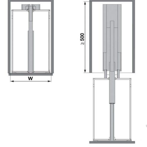 Lắp đặt bộ kệ tủ 6 tầng, rổ lưới DISPENSA 90 ARENA 400mm Hafele 546.54.633