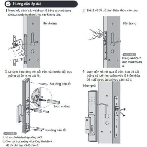 Khóa điện tử Hafele PP8101 912.20.261 7 Lắp đặt Khóa điện tử Hafele PP8101 912.20.261