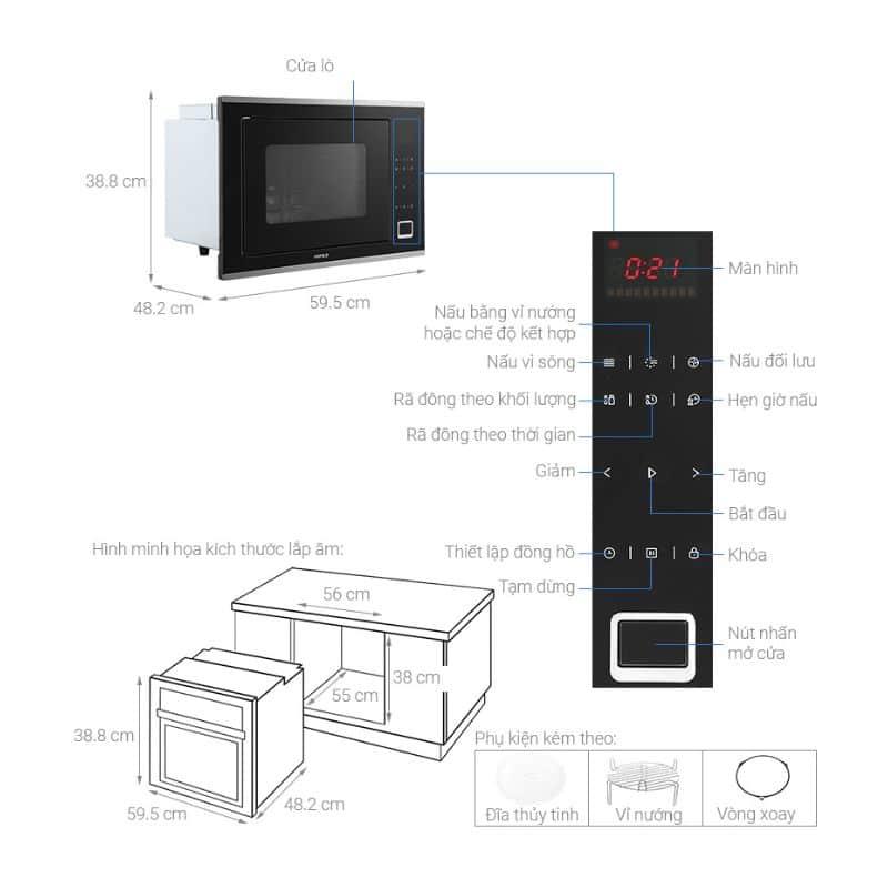 Thông số kỹ thuật của lò vi sóng Hafele HM-B38C 538.01.111 Thông số kỹ thuật của lò vi sóng Hafele HM-B38C 538.01.111