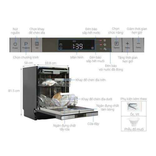 Máy rửa chén bán âm Hafele HDW-SI60AB 538.21.320 8 Thông số kỹ thuật của máy rửa chén bán âm Hafele HDW-SI60AB 538.21.320