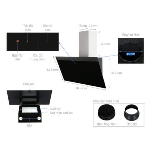 Máy hút mùi Hafele HH-WVG90C 533.89.013 8 Thông số Máy hút mùi gắn tường Hafele HH-WVG90C 533.89.013
