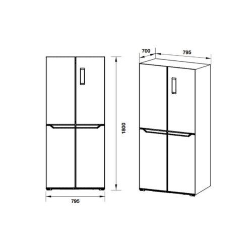 Tủ lạnh nhiều cánh Hafele HF-MULB 534.14.050 7 Kích thước tủ lạnh nhiều cánh Hafele HF-MULB 534.14.050