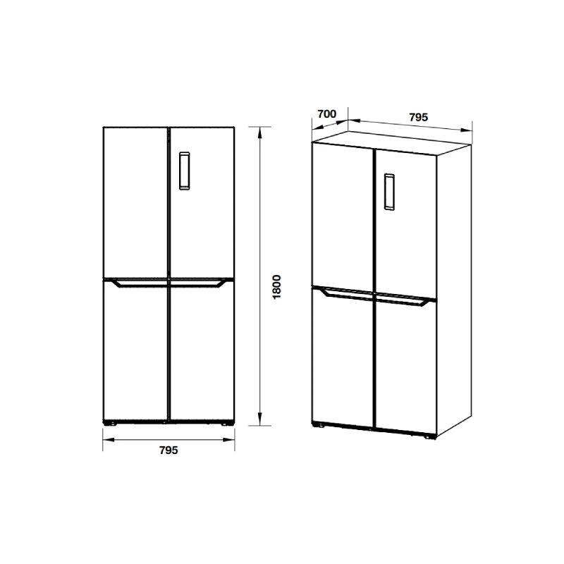 Kích thước tủ lạnh nhiều cánh Hafele HF-MULB 534.14.050 Kích thước tủ lạnh nhiều cánh Hafele HF-MULB 534.14.050