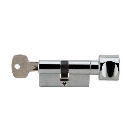 Ảnh bên ruột khóa 1 đầu chìa 1 đầu vặn Hafele 916.08.705, 91mm Đồng thau