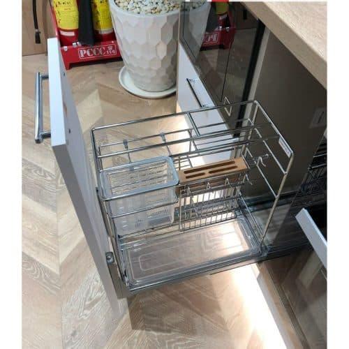 Ảnh thực tế bộ rổ dao thớt, chai lọ SONATA Cucina 549.20.013 Inox 304