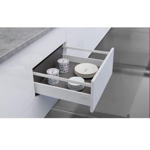 Ảnh thực tế ray hộp Hafele 552.77.785 Alto màu trắng mờ, H135X500m