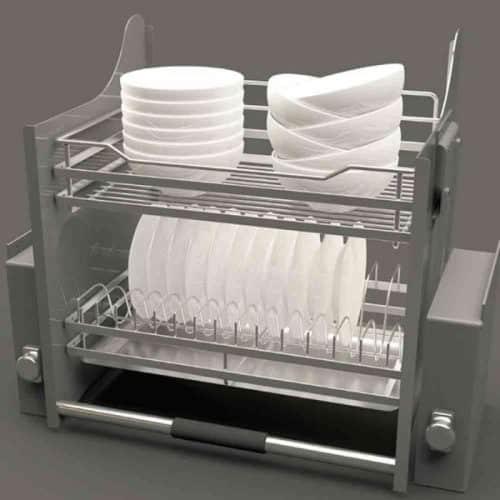 Ảnh thực tế rổ chén đĩa di động lướt dẹt LENTO Cucina 504.76.018 Inox 304