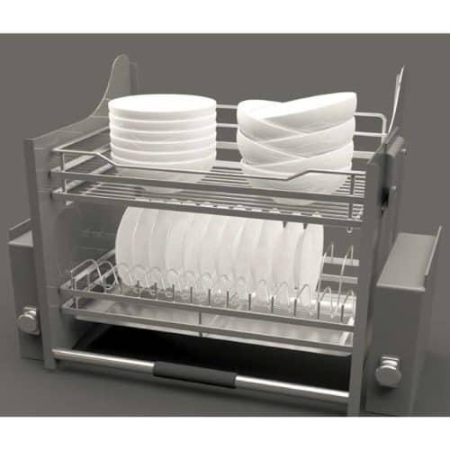 Ảnh thực tế rổ chén đĩa di động lướt dẹt LENTO Cucina 504.76.217 mạ chrome