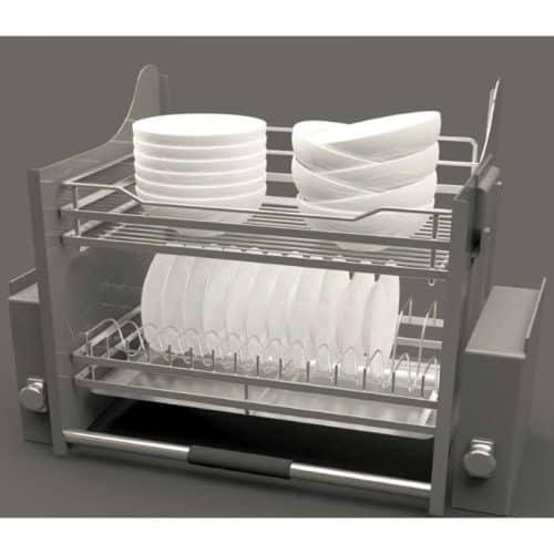 Giá bát đĩa di động lướt dẹt LENTO Cucina 504.76.218 mạ chrome 3 Ảnh thực tế rổ chén đĩa di động lướt dẹt LENTO Cucina 504.76.218 mạ chrome