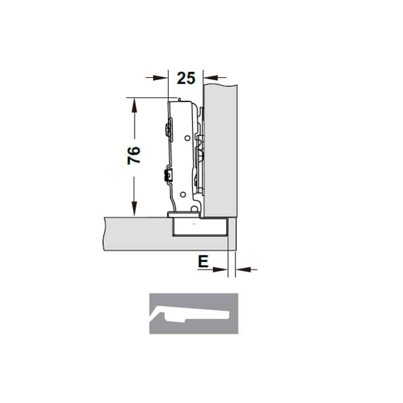 Kích thước bản lề legato trùm nửa cucina Hafele 334.00.065 Kích thước bản lề legato trùm nửa cucina Hafele 334.00.065