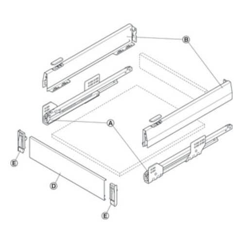 Bộ ngăn kéo Hafele 513.06.785 Matrix Box P35 VIS 16/92/1200/500mm trắng mờ 4 Lắp đặt Bộ ngăn kéo Hafele 513.06.785 Matrix Box P35 VIS 16/92/1200/500mm trắng mờ