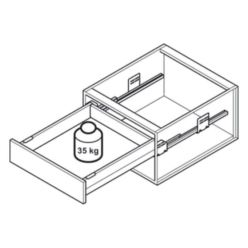 Sức chứa Bộ ngăn kéo Hafele 513.06.785 Matrix Box P35 VIS 16/92/1200/500mm trắng mờ Sức chứa Bộ ngăn kéo Hafele 513.06.785 Matrix Box P35 VIS 16/92/1200/500mm trắng mờ