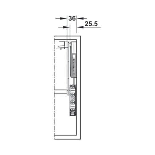 Bộ tay nâng FREE UP Hafele 493.05.804 nắp xám 8 Thiết kế của Bộ tay nâng FREE UP Hafele 493.05.804 nắp xám