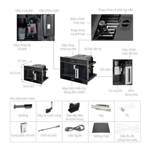 Máy pha cà phê Hafele DOLCE STILNOVO CMS4604NR 536.54.079 8 Thông số Máy pha cà phê Hafele DOLCE STILNOVO CMS4604NR 536.54.079