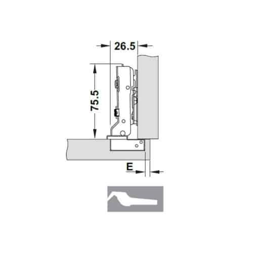 Bản lề legato trùm nửa cucina Hafele 334.00.031 3 Kích thước bản lề legato trùm nửa cucina Hafele 334.00.031