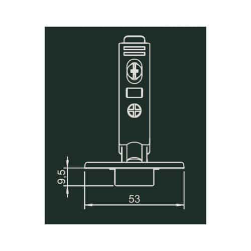 Bản lề Metalla SM 95 độ mini Hafele 311.04.440 5 Kích thước bản lề Metalla SM 95 độ mini Hafele 311.04.440