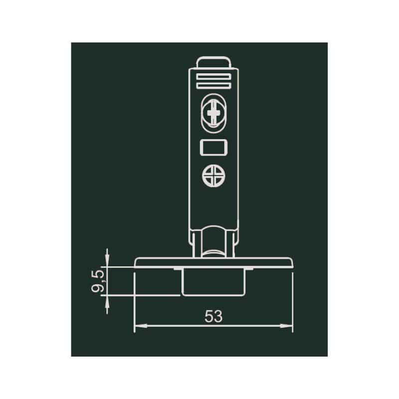 Kích thước bản lề Metalla SM 95 độ mini Hafele 311.04.440 Kích thước bản lề Metalla SM 95 độ mini Hafele 311.04.440