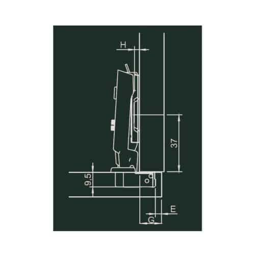 Bản lề Metalla SM 95 độ mini Hafele 311.04.440 6 Kích thước bản lề Metalla SM 95 độ mini Hafele 311.04.440