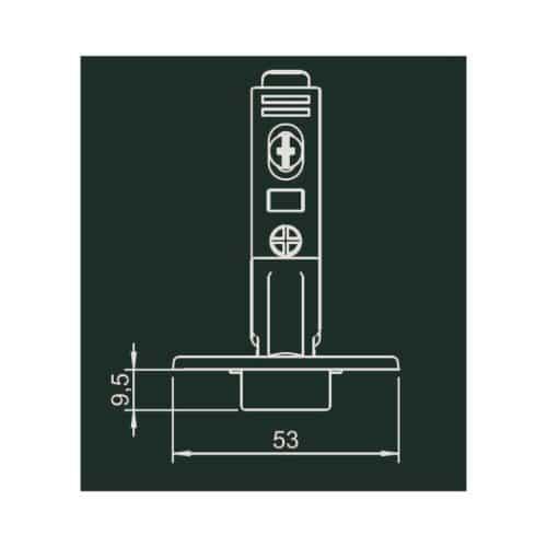 Bản lề Metalla SM 95 độ mini Hafele 311.04.441 5 Kích thước bản lề Metalla SM 95 độ mini Hafele 311.04.441