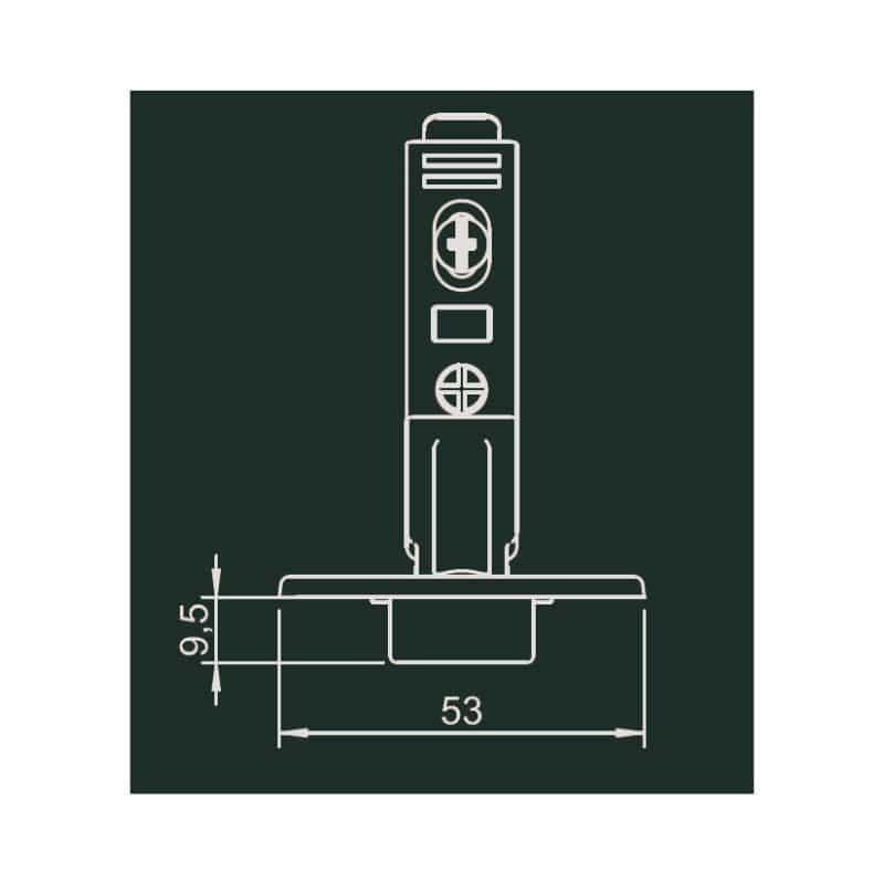 Kích thước bản lề Metalla SM 95 độ mini Hafele 311.04.441 Kích thước bản lề Metalla SM 95 độ mini Hafele 311.04.441