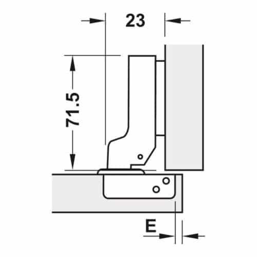 Bản lề Metalla SM 95 độ mini Hafele 311.04.441 7 Kích thước bản lề Metalla SM 95 độ mini Hafele 311.04.441