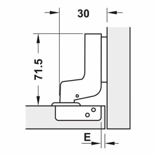 Bản lề Metalla SM 95 độ mini Hafele 311.04.442 7 Kích thước bản lề Metalla SM 95 độ mini Hafele 311.04.442