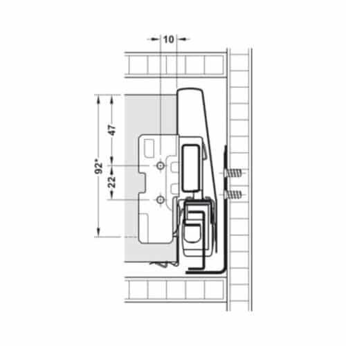 Kích thước Bộ ngăn kéo Hafele 551.74.725