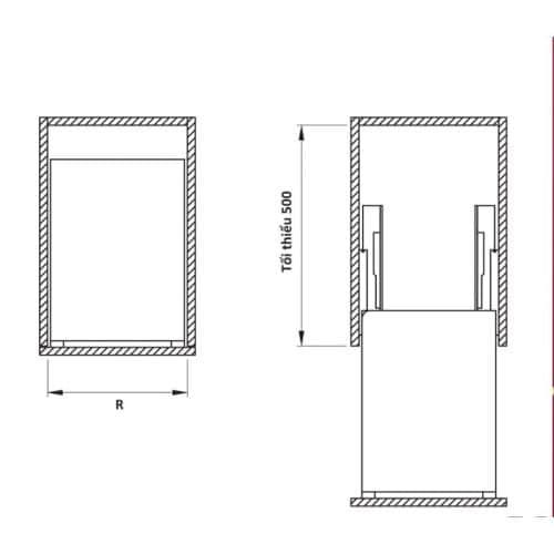 Kích thước bộ rổ dao thớt, chai lọ SONATA Cucina 549.20.011 Inox 304