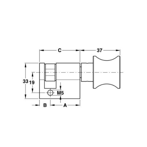 Kích thước ruột khóa 1 đầu vặn Hafele 916.08.453