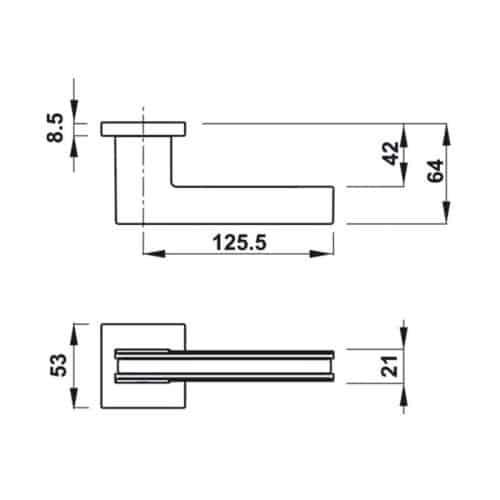 Tay nắm gạt có nắp che TV Hafele 905.99.543 5 Kích thước tay nắm gạt có nắp che TV Hafele 905.99.543